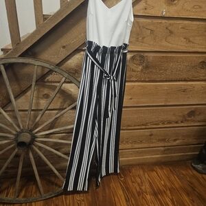 Rue21 Monochrome Striped Jumpsuit